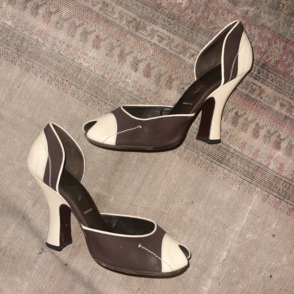 Vintage Prada two tone heels